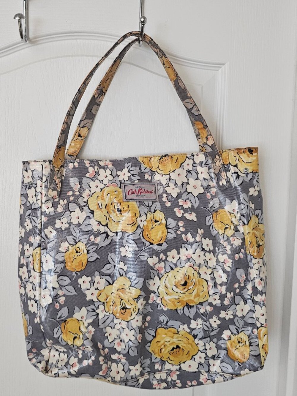 *small blemish* Cath Kidston Original London Floral Canvas Tote w/Yellow Roses